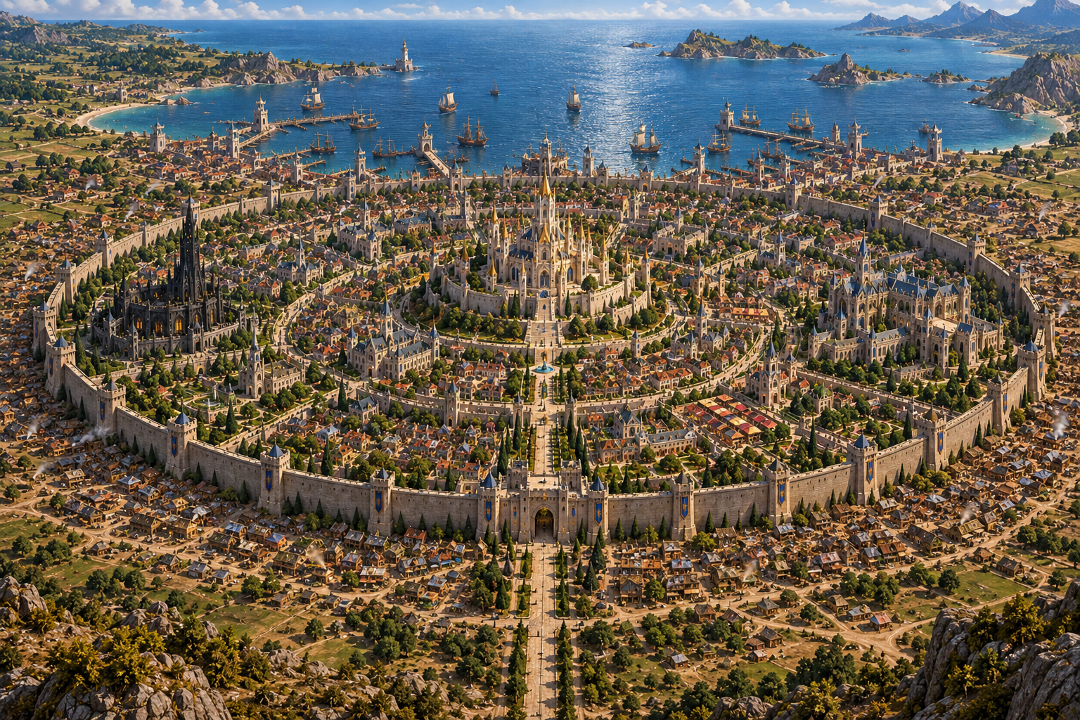 Palanthas, a city of towers overlooking the coast of Ansalon